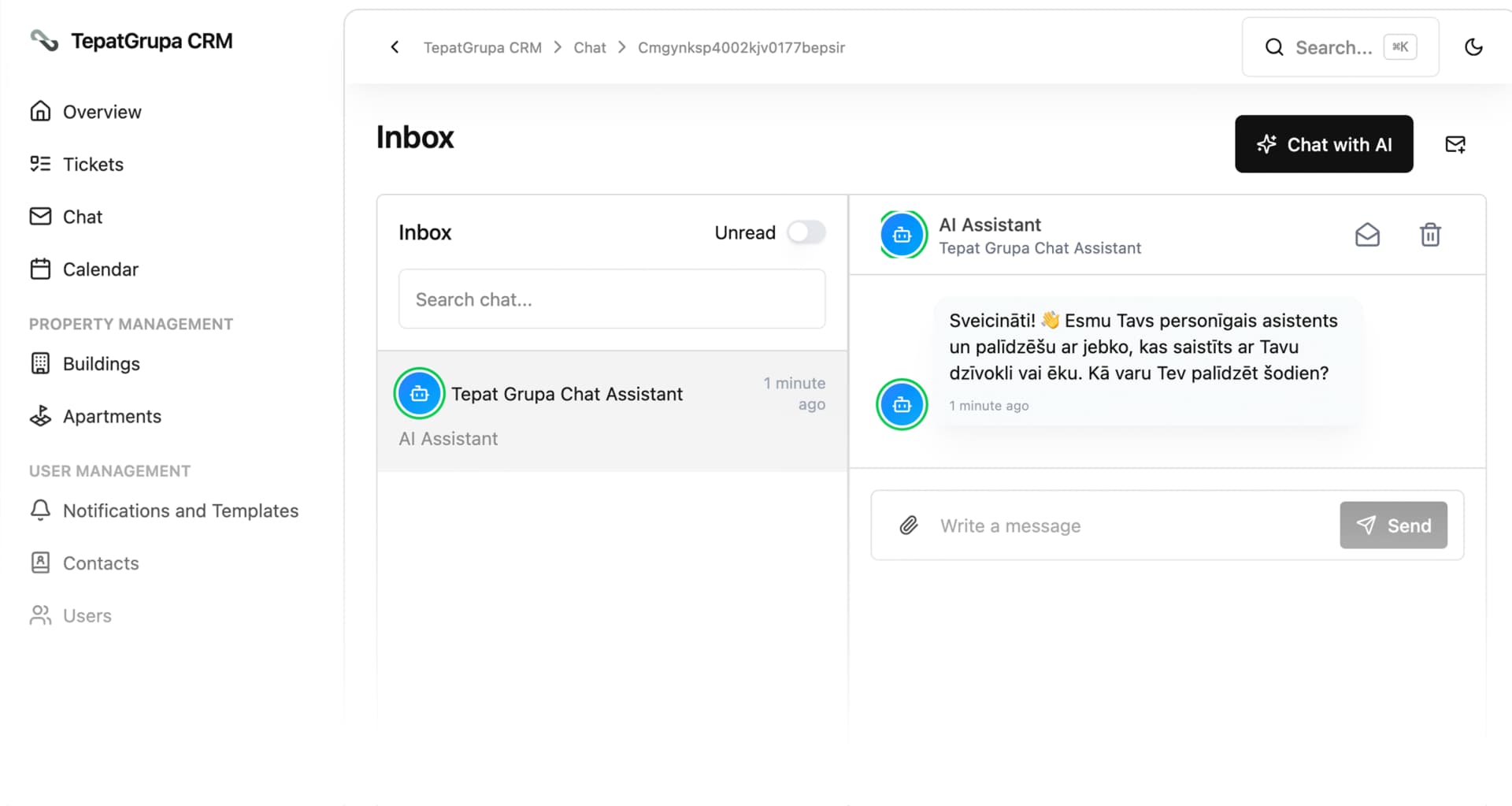 Chat with AI assistant